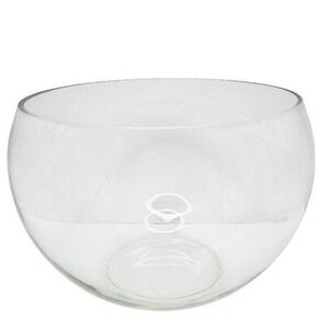 Large Leaded Glass Bowl Vase Centerpiece Round Bubble‎ Shape Terrarium Planter